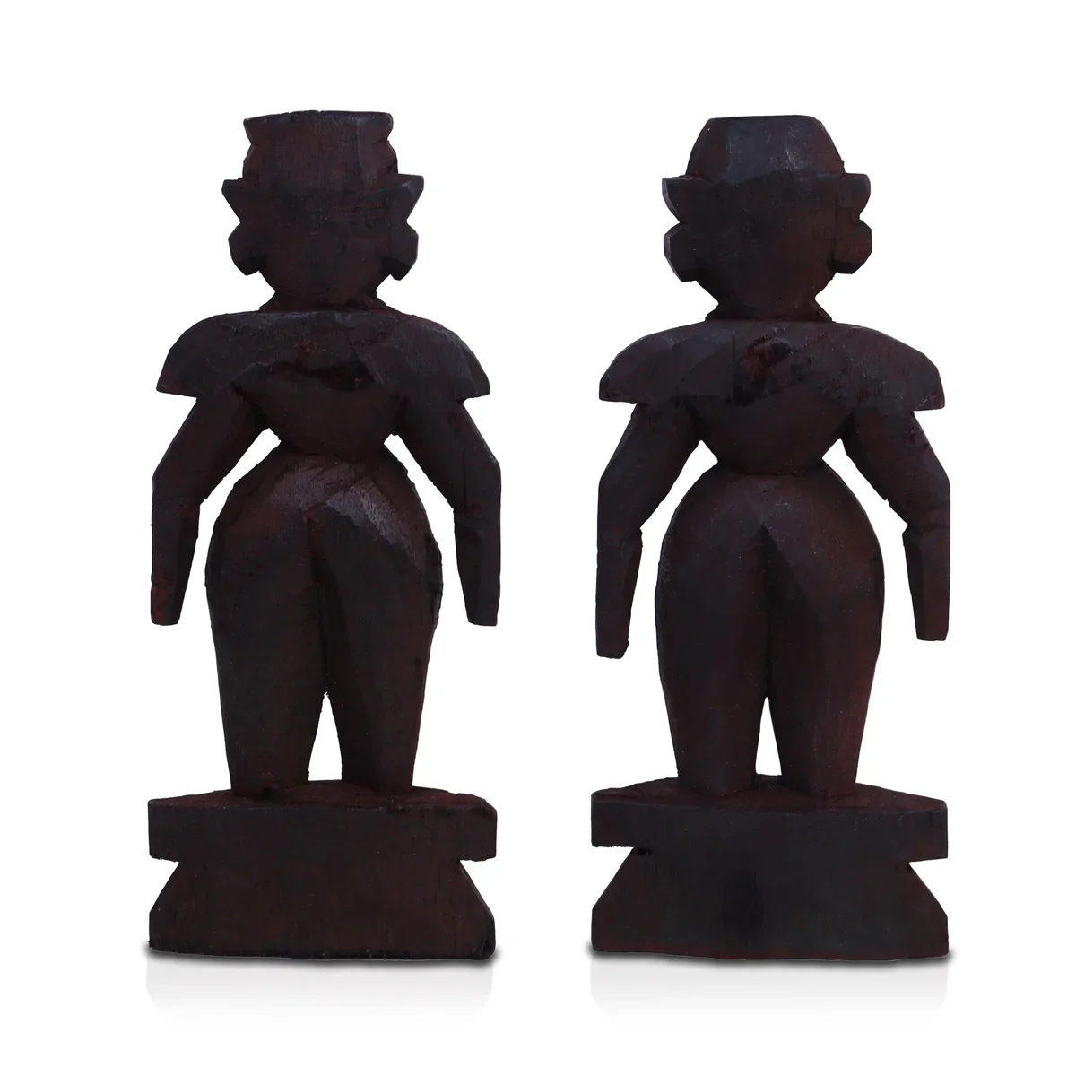 Marapachi Bommai Pair - 8 x 2.75 Inches | Giri Golu Statue/ Marapachi Doll/ Wooden Statue for Marriage - Image 4