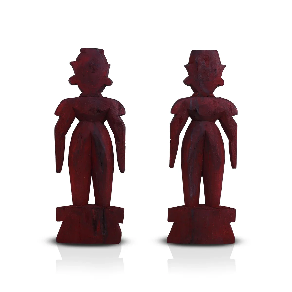 Marapachi Bommai Pair - 9 x 3.25 Inches | Giri Golu Statue/ Marapachi Doll/ Wooden Statue for Marriage - Image 3