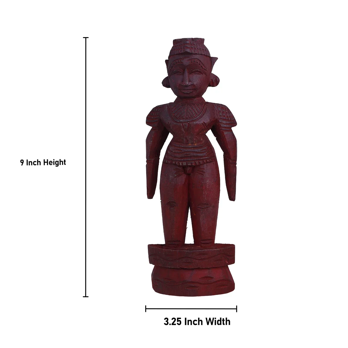 Marapachi Bommai Pair - 9 x 3.25 Inches | Giri Golu Statue/ Marapachi Doll/ Wooden Statue for Marriage - Image 5