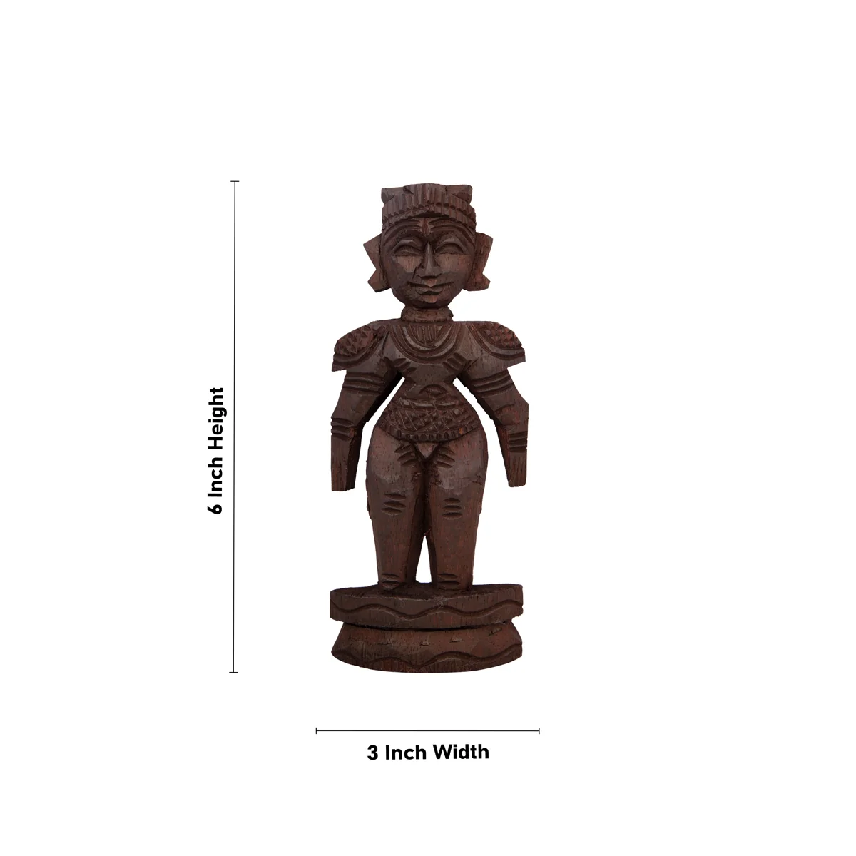 Marapachi Bommai Pair - 6 x 3 Inches | Wood Sculpture/ Marapachi Doll for Home Decor - Image 4