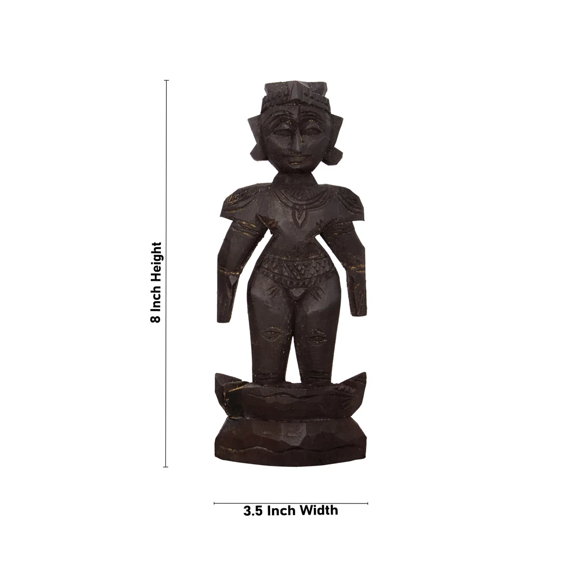 Marapachi Bommai Pair - 8 x 3.5 Inches | Wood Sculpture/ Marapachi Doll for Home Decor - Image 3