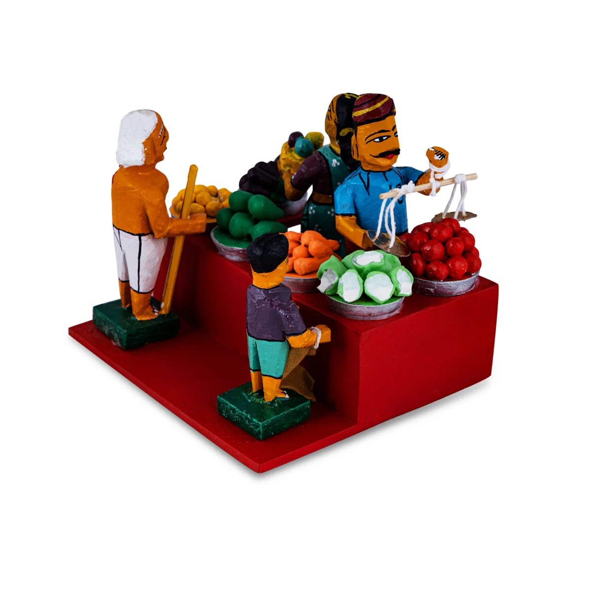 Market Wooden Golu Bommai Set - 5.5 x 6 Inches | Giri Golu Doll/ Navaratri Golu Bomma/ Gombe/ Bommai - Image 2