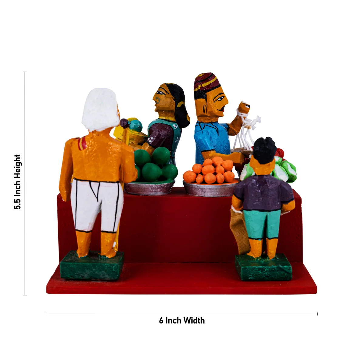 Market Wooden Golu Bommai Set - 5.5 x 6 Inches | Giri Golu Doll/ Navaratri Golu Bomma/ Gombe/ Bommai - Image 3