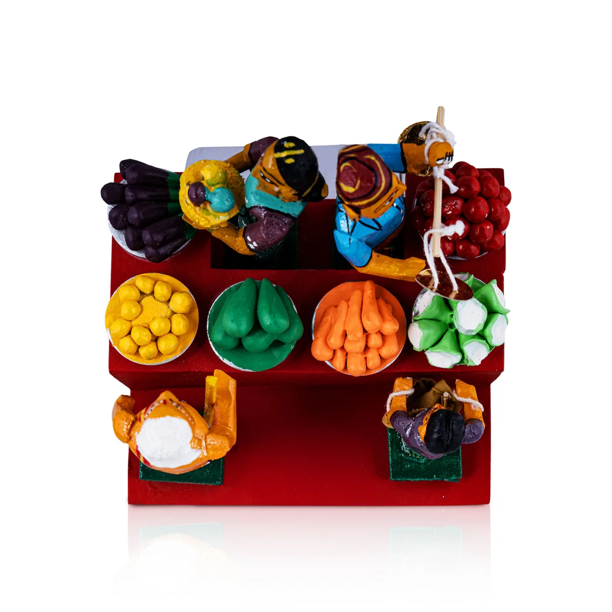 Market Wooden Golu Bommai Set - 5.5 x 6 Inches | Giri Golu Doll/ Navaratri Golu Bomma/ Gombe/ Bommai - Image 4