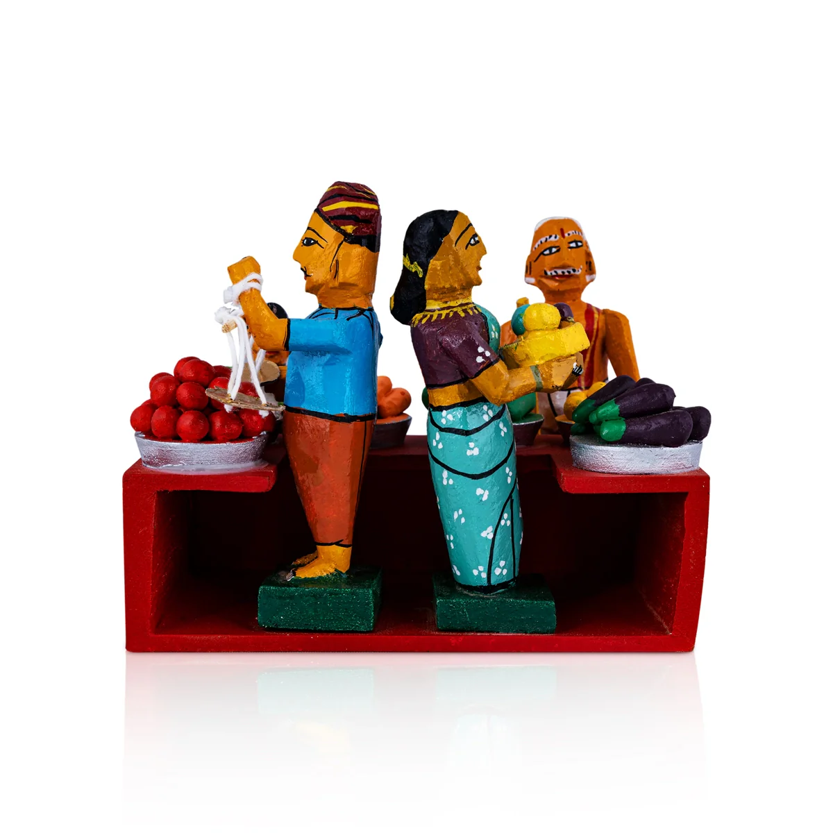 Market Wooden Golu Bommai Set - 5.5 x 6 Inches | Giri Golu Doll/ Navaratri Golu Bomma/ Gombe/ Bommai - Image 5