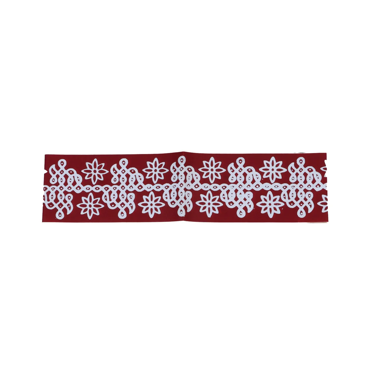 Maroon Kolam Sticker Set - 2.5 x 30 Inches | 4 Pcs/ Border Kolam Stickers/ Muggu Sticker for Home Decor - Image 3