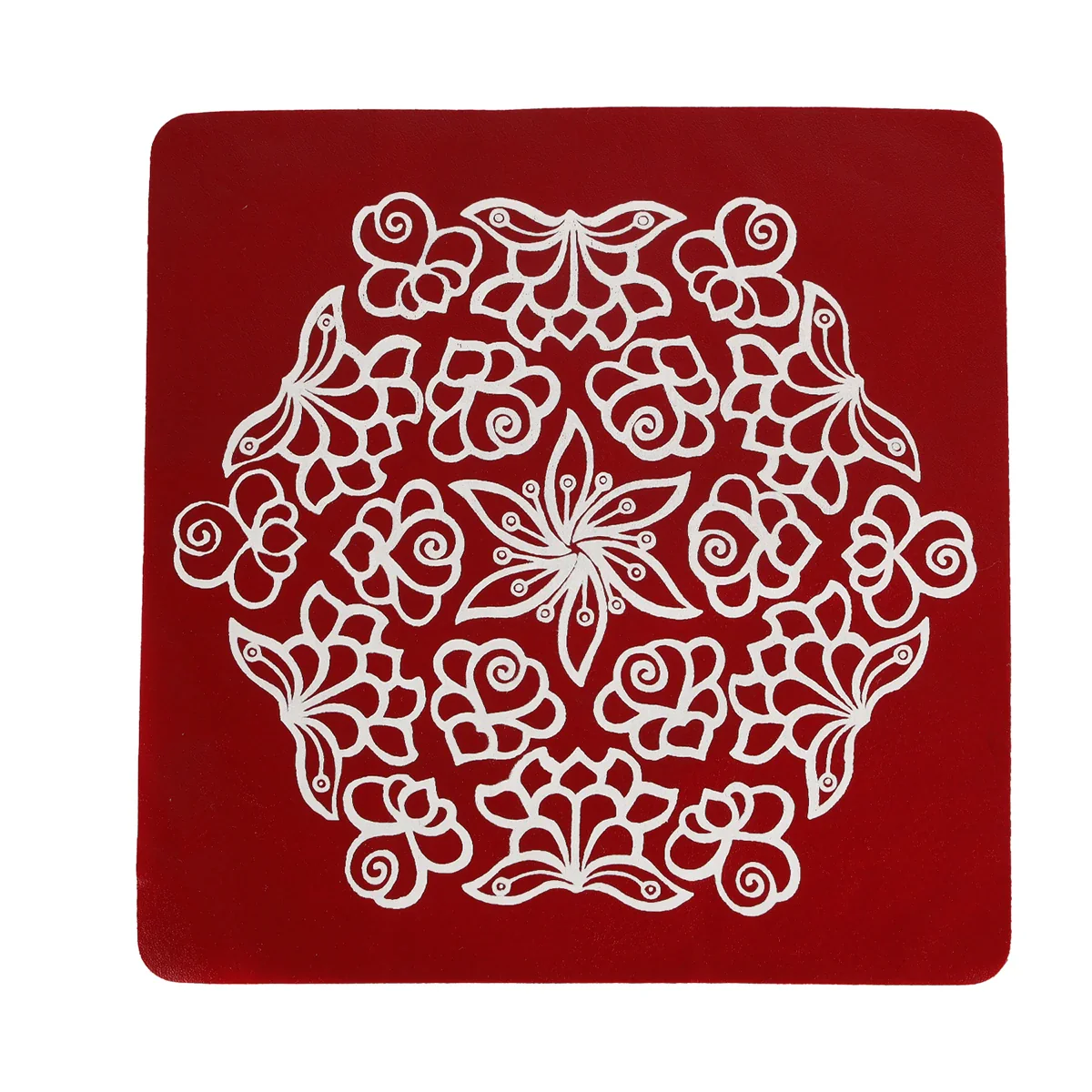 Maroon Kolam Sticker Set - 7 x 7 Inches | 4 Pcs/ Rangoli Sticker/ Muggu Sticker for Home Decor - Image 5