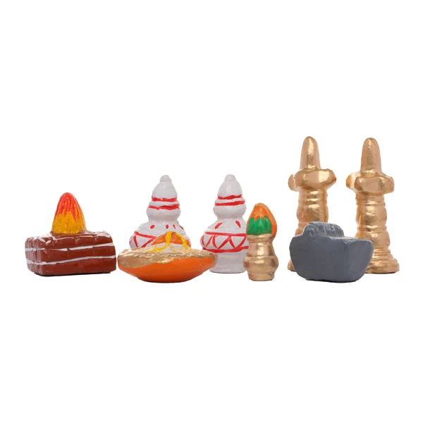 Marriage Clay Golu Bommai Set - 10.5 x 8 Inches | Giri Golu Doll/ Navaratri Golu Bomma/Gombe/Bommai - Image 3