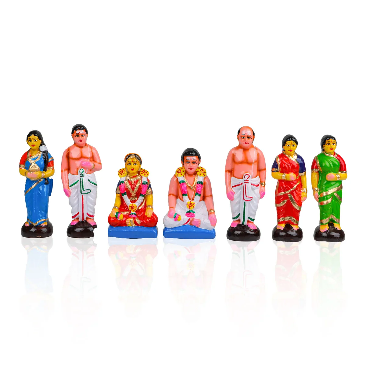 Marriage Clay Golu Bommai Set - 13 x 11 Inches | Giri Golu Doll/ Navaratri Golu Bomma/Gombe/Bommai - Image 10