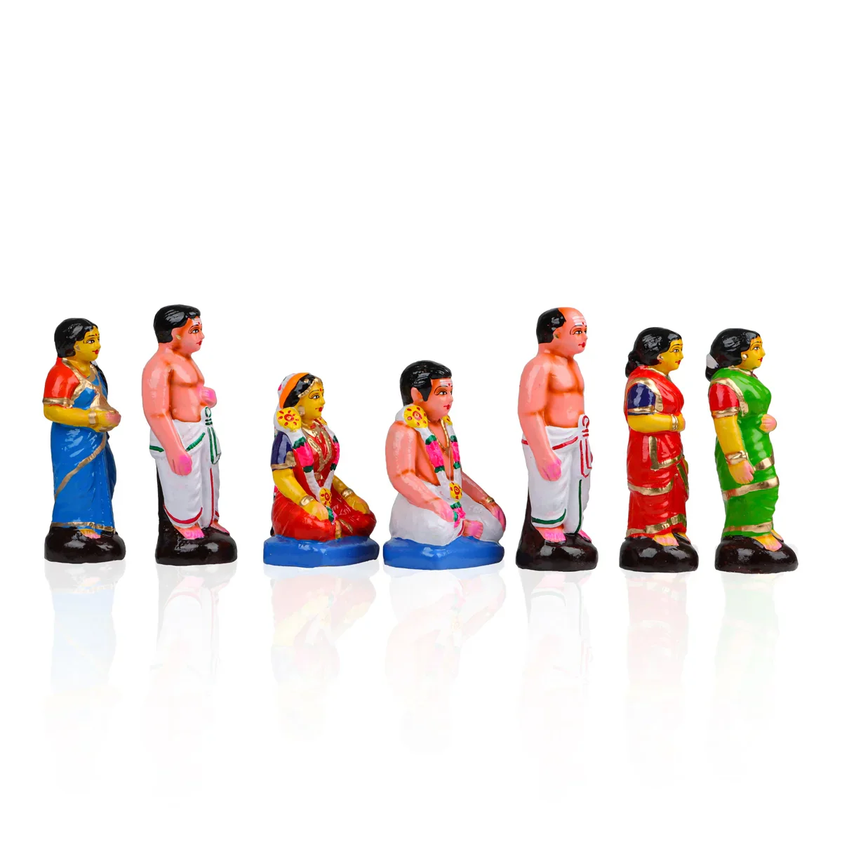 Marriage Clay Golu Bommai Set - 13 x 11 Inches | Giri Golu Doll/ Navaratri Golu Bomma/Gombe/Bommai - Image 11
