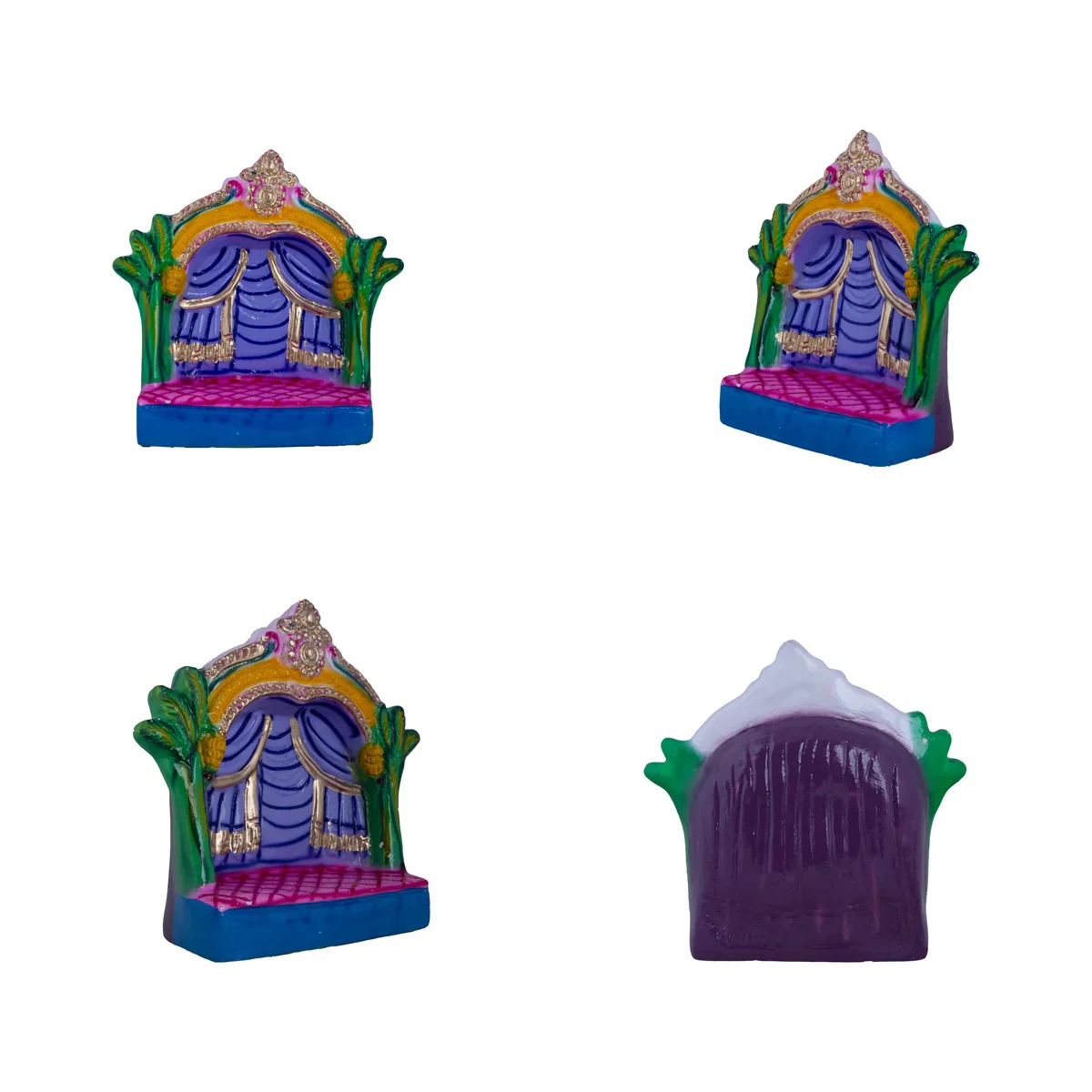 Marriage Clay Golu Bommai Set - 13 x 13 Inches | Giri Golu Doll/ Navaratri Golu Bomma/ Gombe/ Bommai - Image 11