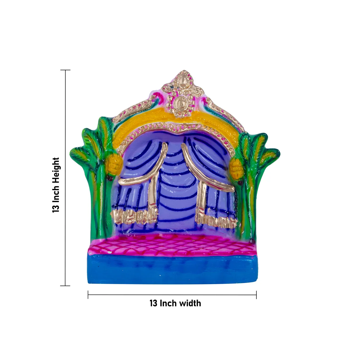 Marriage Clay Golu Bommai Set - 13 x 13 Inches | Giri Golu Doll/ Navaratri Golu Bomma/ Gombe/ Bommai - Image 13
