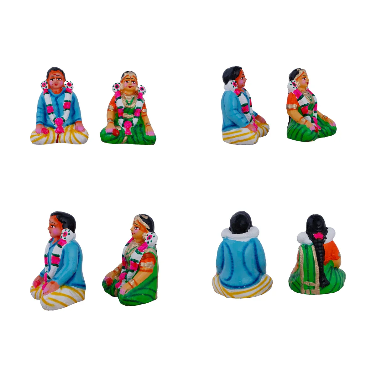 Marriage Clay Golu Bommai Set - 13 x 13 Inches | Giri Golu Doll/ Navaratri Golu Bomma/ Gombe/ Bommai - Image 2