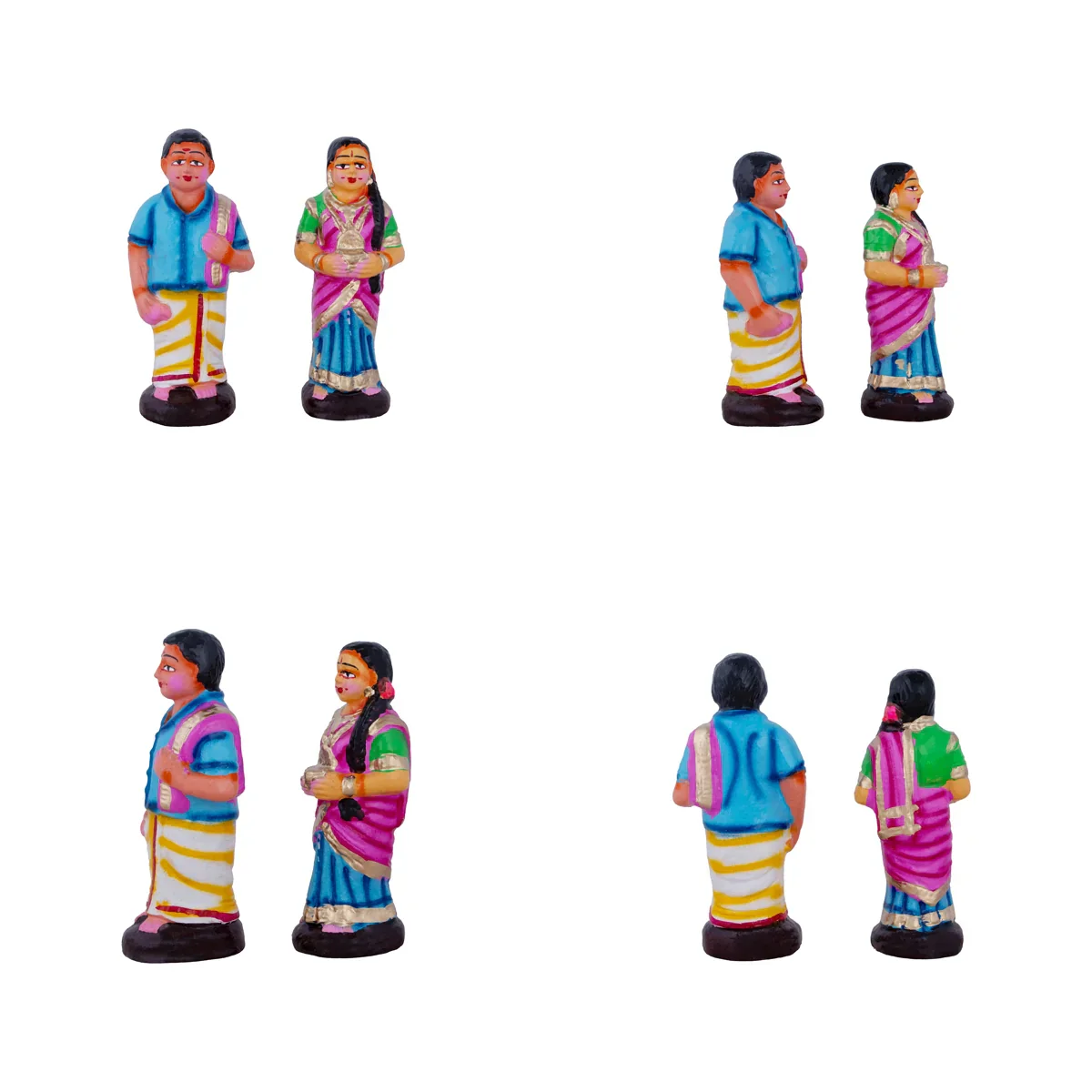 Marriage Clay Golu Bommai Set - 13 x 13 Inches | Giri Golu Doll/ Navaratri Golu Bomma/ Gombe/ Bommai - Image 6