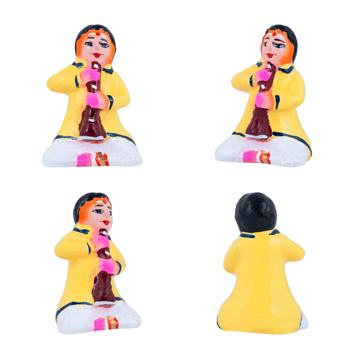 Marriage Clay Golu Bommai Set - 4.5 X 1.5 Inches | Navaratri Gombe/ Giri Golu Doll/ Navratri Decor - Image 11