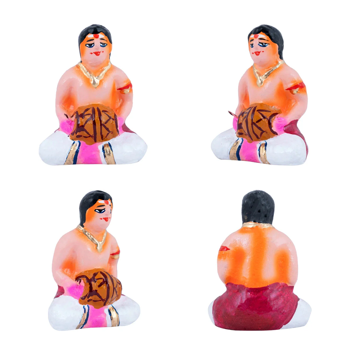 Marriage Clay Golu Bommai Set - 4.5 X 1.5 Inches | Navaratri Gombe/ Giri Golu Doll/ Navratri Decor - Image 12