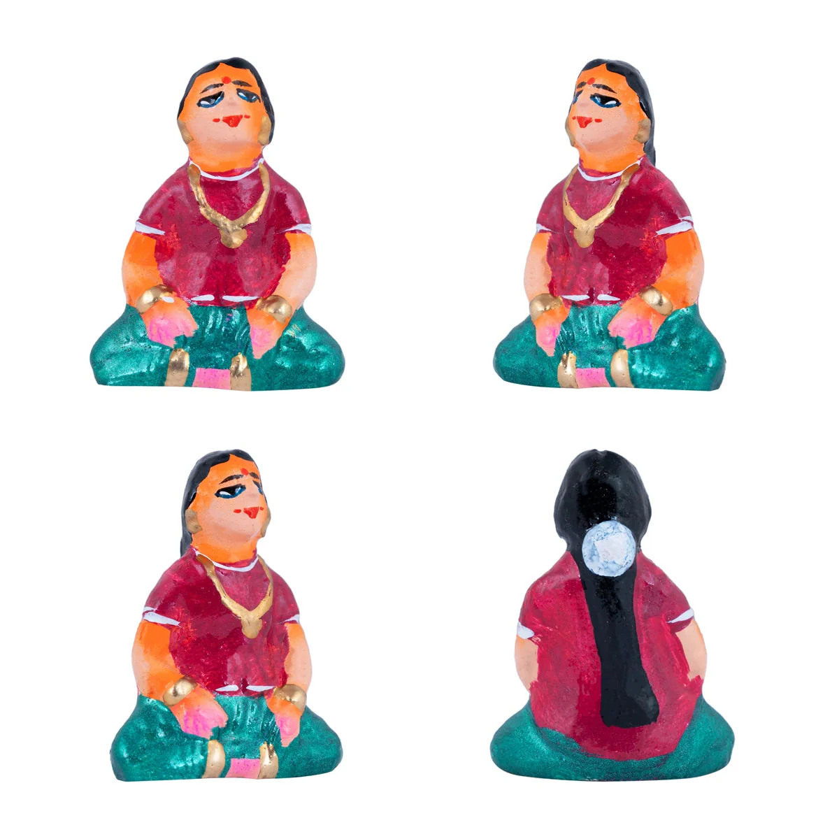 Marriage Clay Golu Bommai Set - 4.5 X 1.5 Inches | Navaratri Gombe/ Giri Golu Doll/ Navratri Decor - Image 13