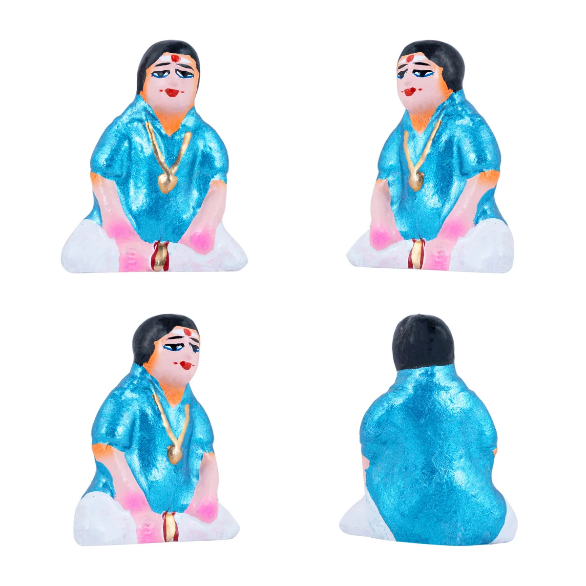 Marriage Clay Golu Bommai Set - 4.5 X 1.5 Inches | Navaratri Gombe/ Giri Golu Doll/ Navratri Decor - Image 14