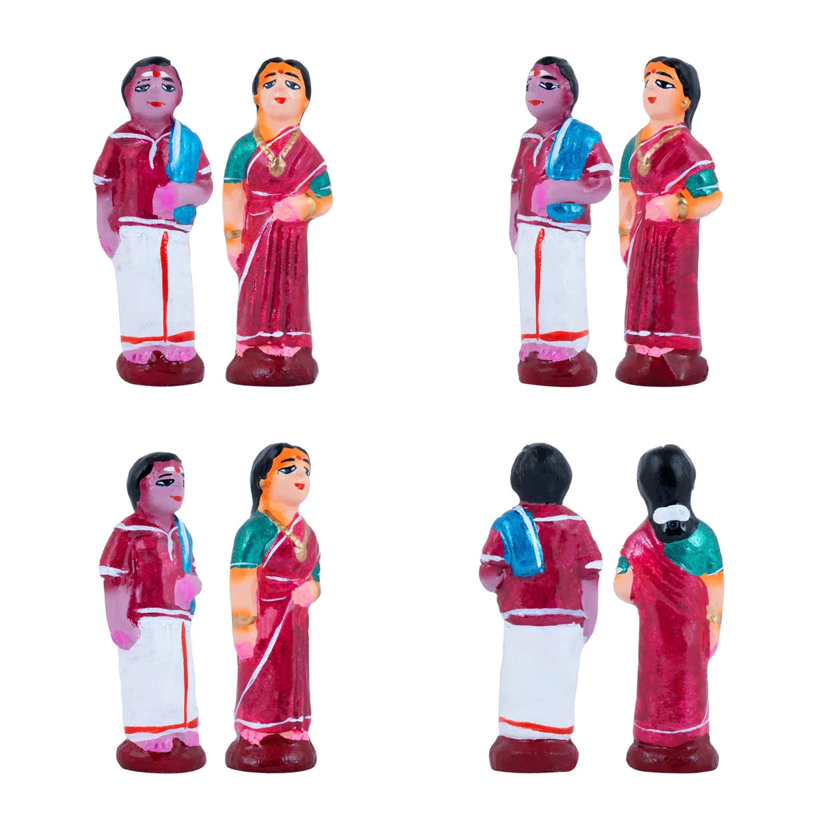 Marriage Clay Golu Bommai Set - 4.5 X 1.5 Inches | Navaratri Gombe/ Giri Golu Doll/ Navratri Decor - Image 16