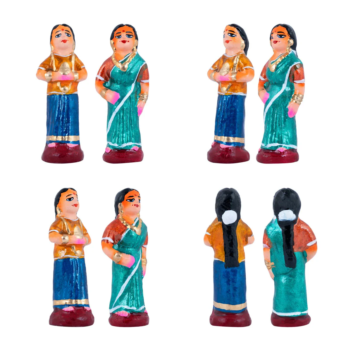 Marriage Clay Golu Bommai Set - 4.5 X 1.5 Inches | Navaratri Gombe/ Giri Golu Doll/ Navratri Decor - Image 17
