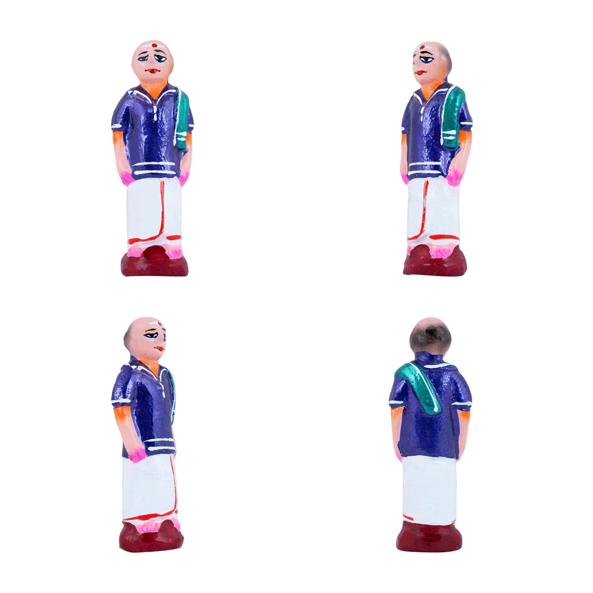 Marriage Clay Golu Bommai Set - 4.5 X 1.5 Inches | Navaratri Gombe/ Giri Golu Doll/ Navratri Decor - Image 2