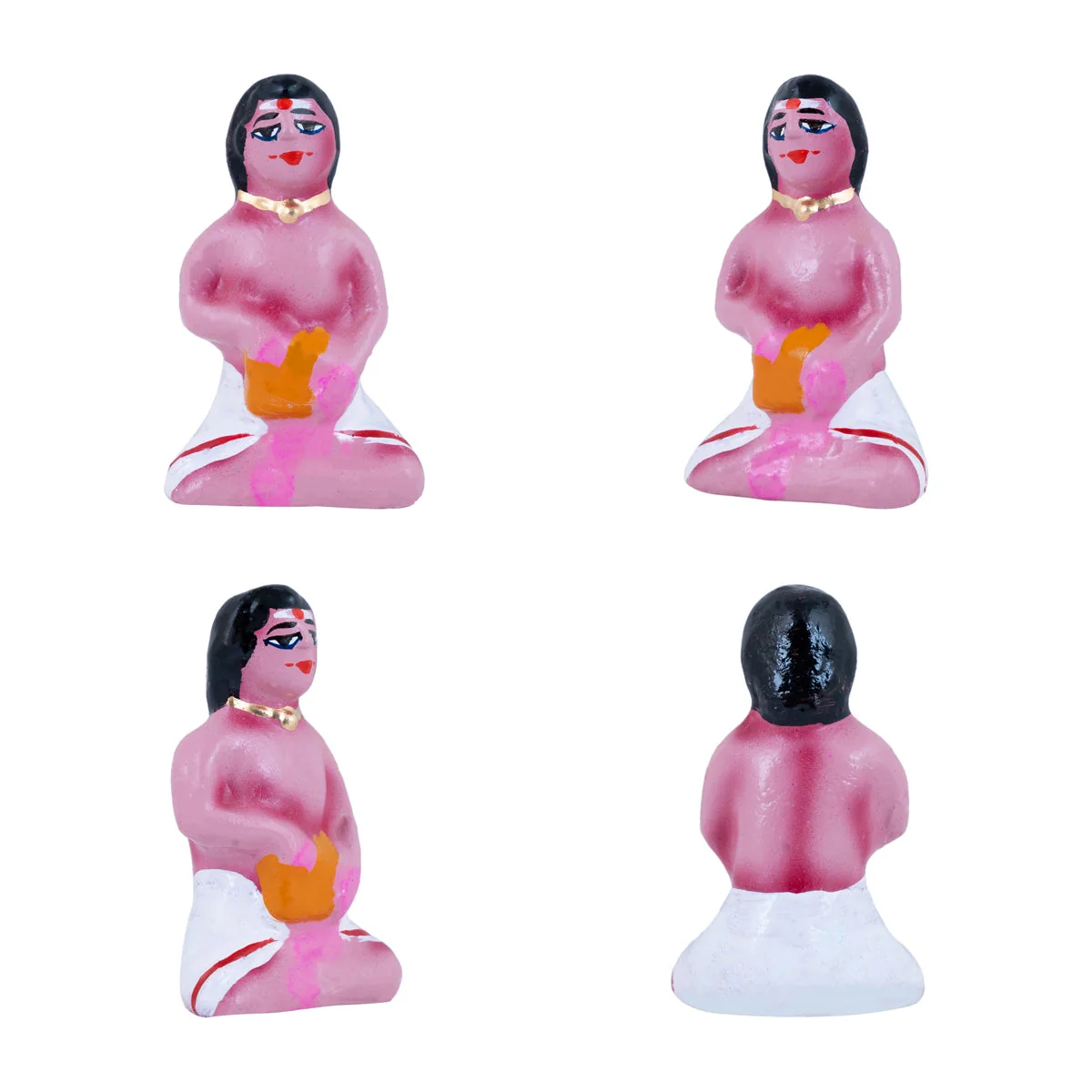 Marriage Clay Golu Bommai Set - 4.5 X 1.5 Inches | Navaratri Gombe/ Giri Golu Doll/ Navratri Decor - Image 3