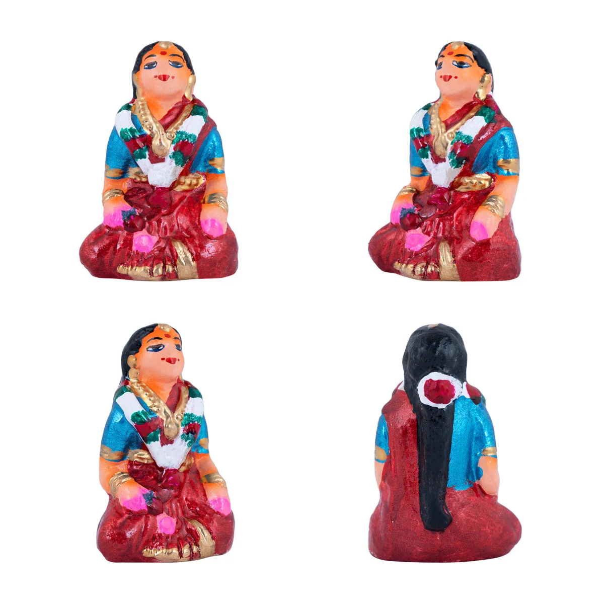 Marriage Clay Golu Bommai Set - 4.5 X 1.5 Inches | Navaratri Gombe/ Giri Golu Doll/ Navratri Decor - Image 9