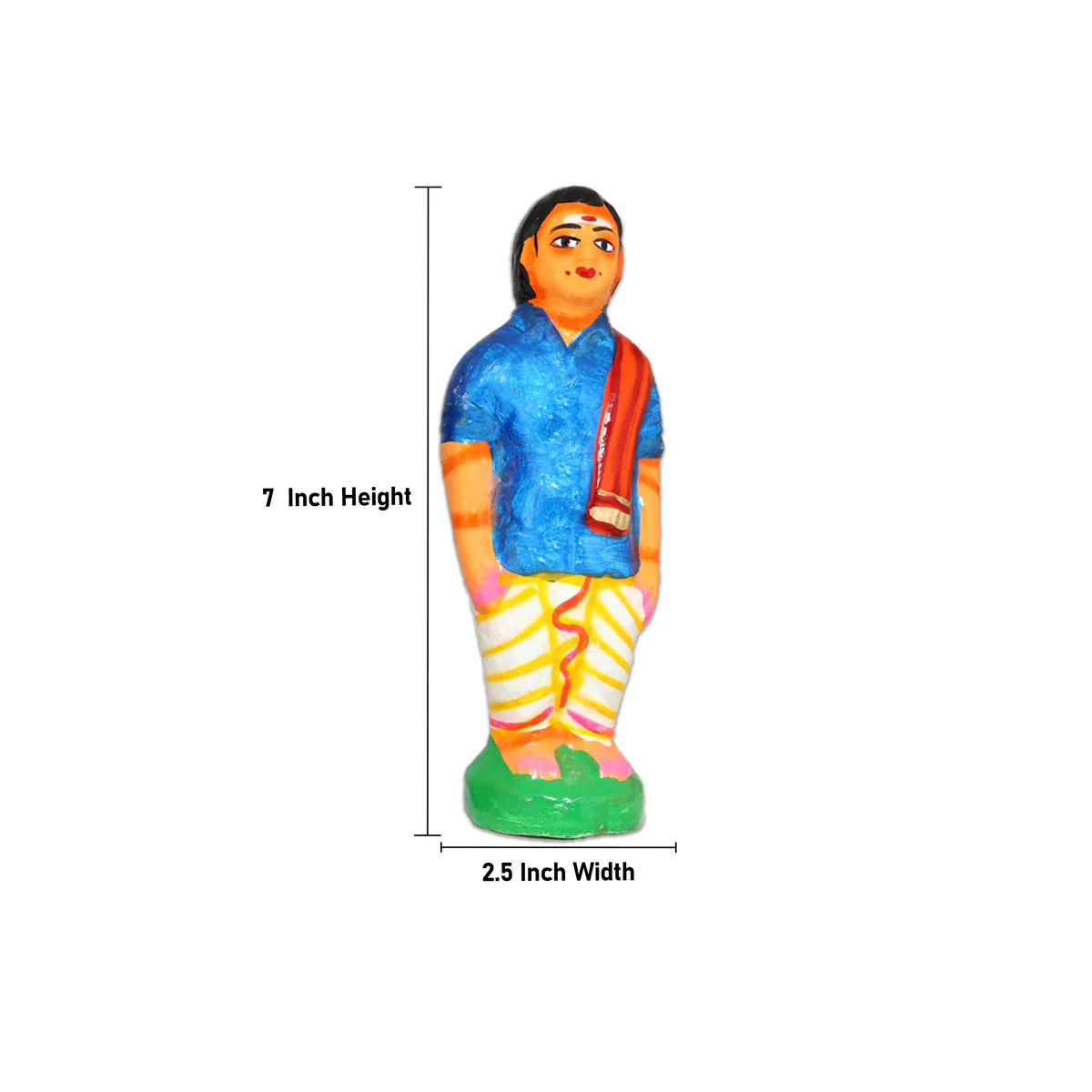 Marriage Clay Golu Bommai Set - 7 X 2.5 Inches | Giri Golu Doll/ Kalyanam Navaratri Gombe/ Navratri Decor - Image 2