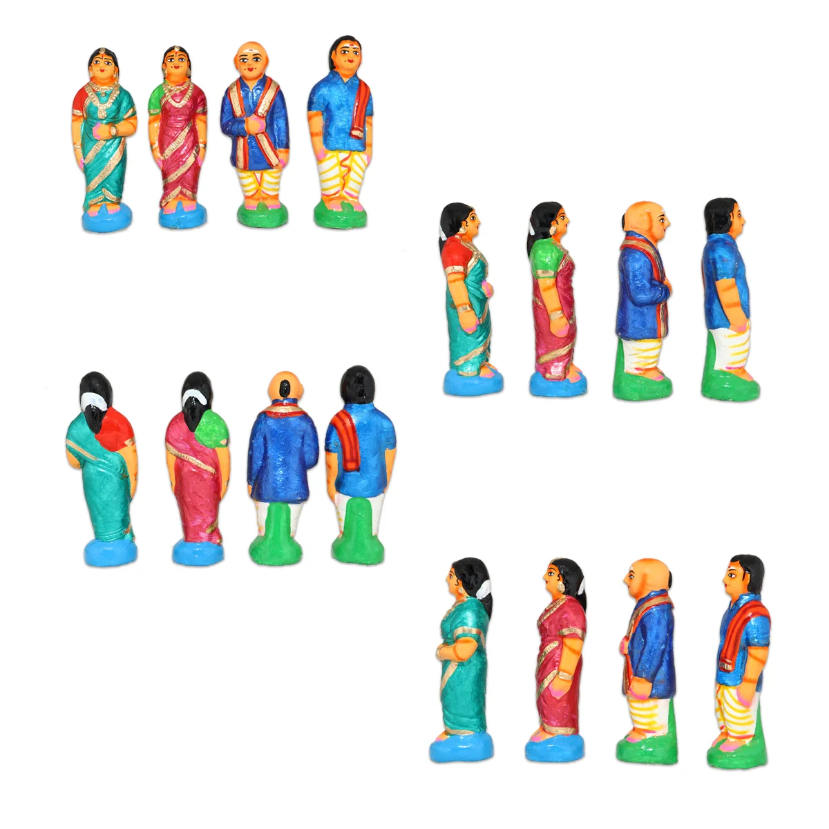 Marriage Clay Golu Bommai Set - 7 X 2.5 Inches | Giri Golu Doll/ Kalyanam Navaratri Gombe/ Navratri Decor - Image 5
