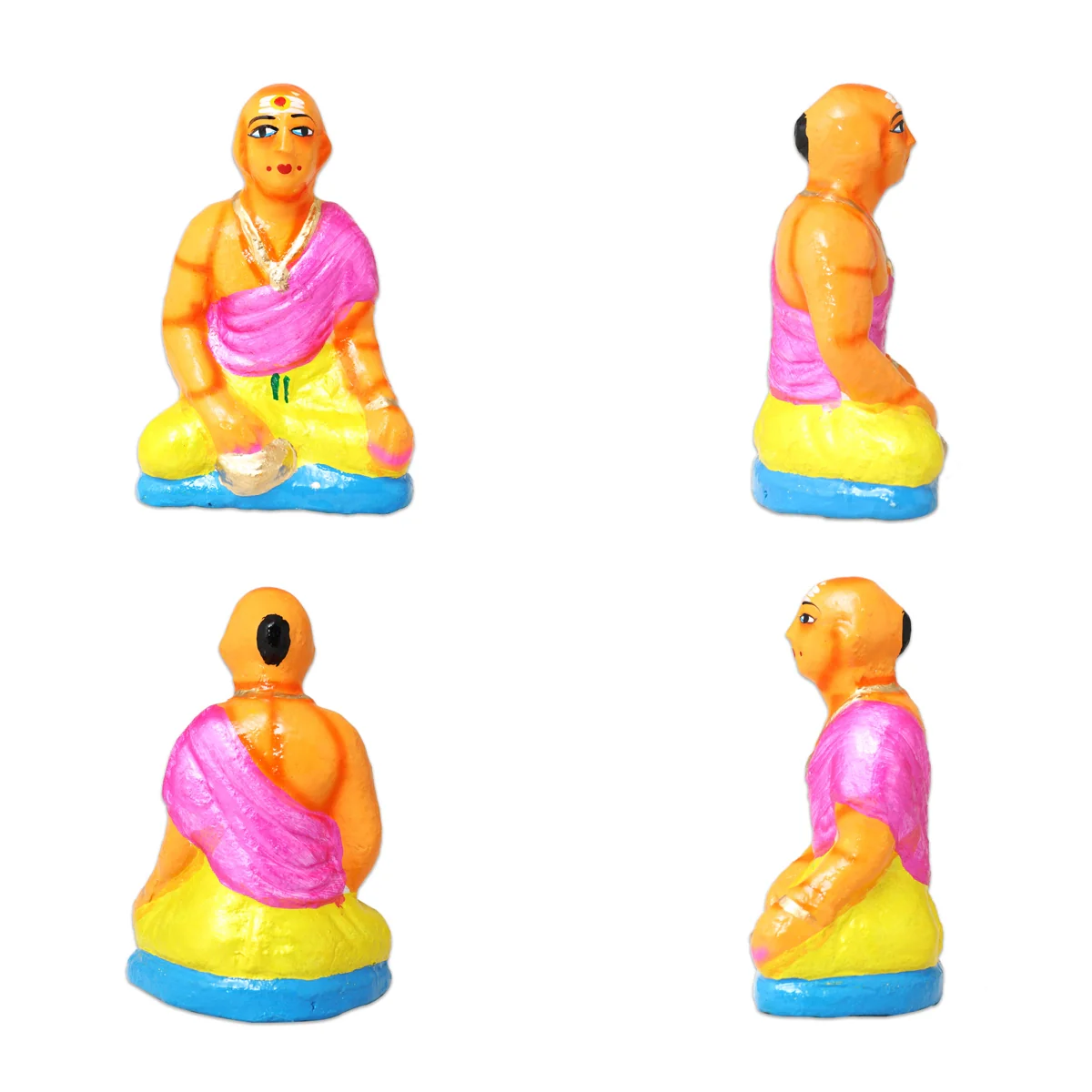 Marriage Clay Golu Bommai Set - 7 X 2.5 Inches | Giri Golu Doll/ Kalyanam Navaratri Gombe/ Navratri Decor - Image 6