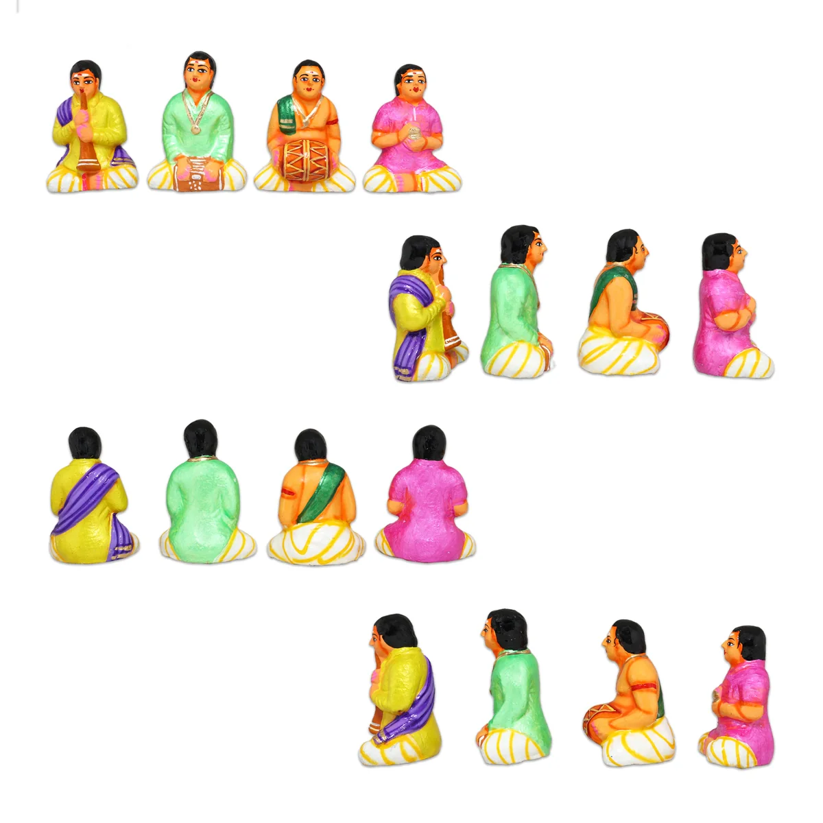 Marriage Clay Golu Bommai Set - 7 X 2.5 Inches | Giri Golu Doll/ Kalyanam Navaratri Gombe/ Navratri Decor - Image 7