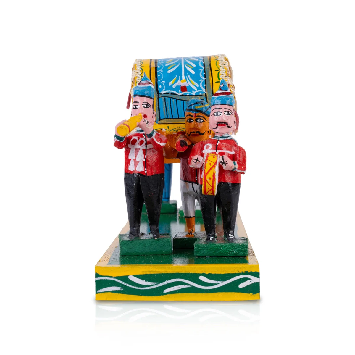 Marriage Palki Kondapalli Toy- 7.25 X 12.75 Inches | Handmade Showpiece/Wooden Pallakki Statue For Golu Display - Image 4