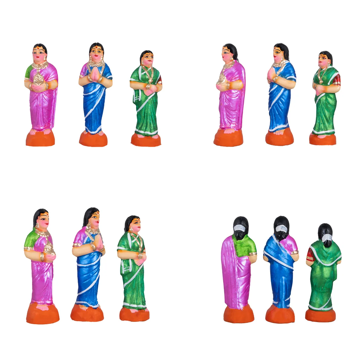 Marriage Paper Mache Golu Bommai Set - 12 x 10 Inches | Giri Golu Doll/ Navaratri Golu Bomma/Gombe/Bommai - Image 2