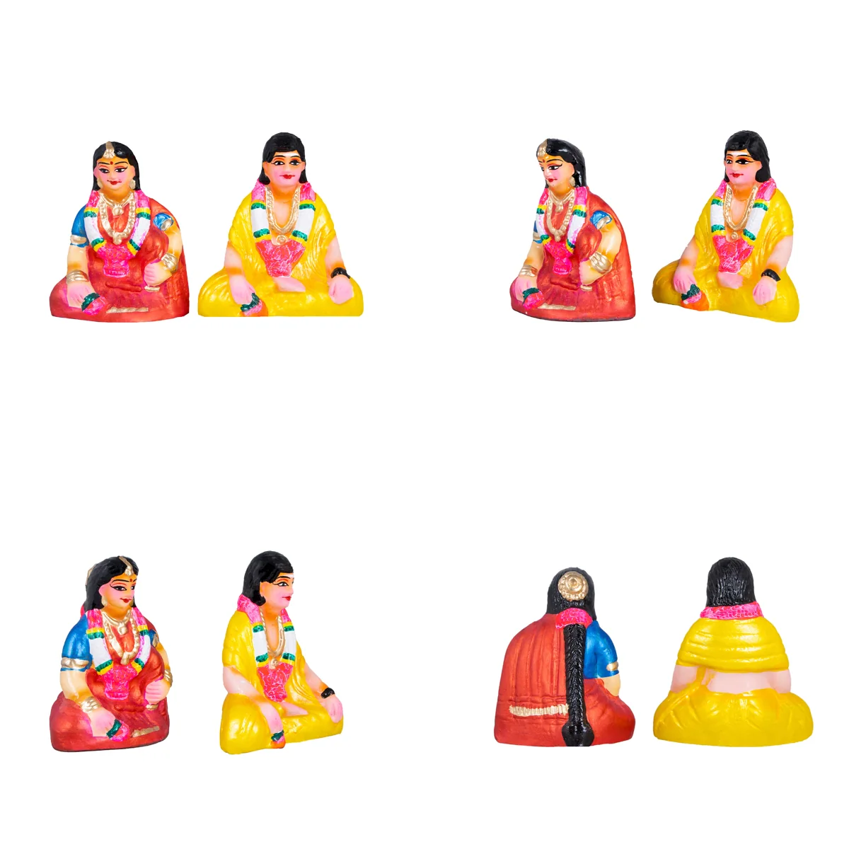 Marriage Paper Mache Golu Bommai Set - 12 x 10 Inches | Giri Golu Doll/ Navaratri Golu Bomma/Gombe/Bommai - Image 5