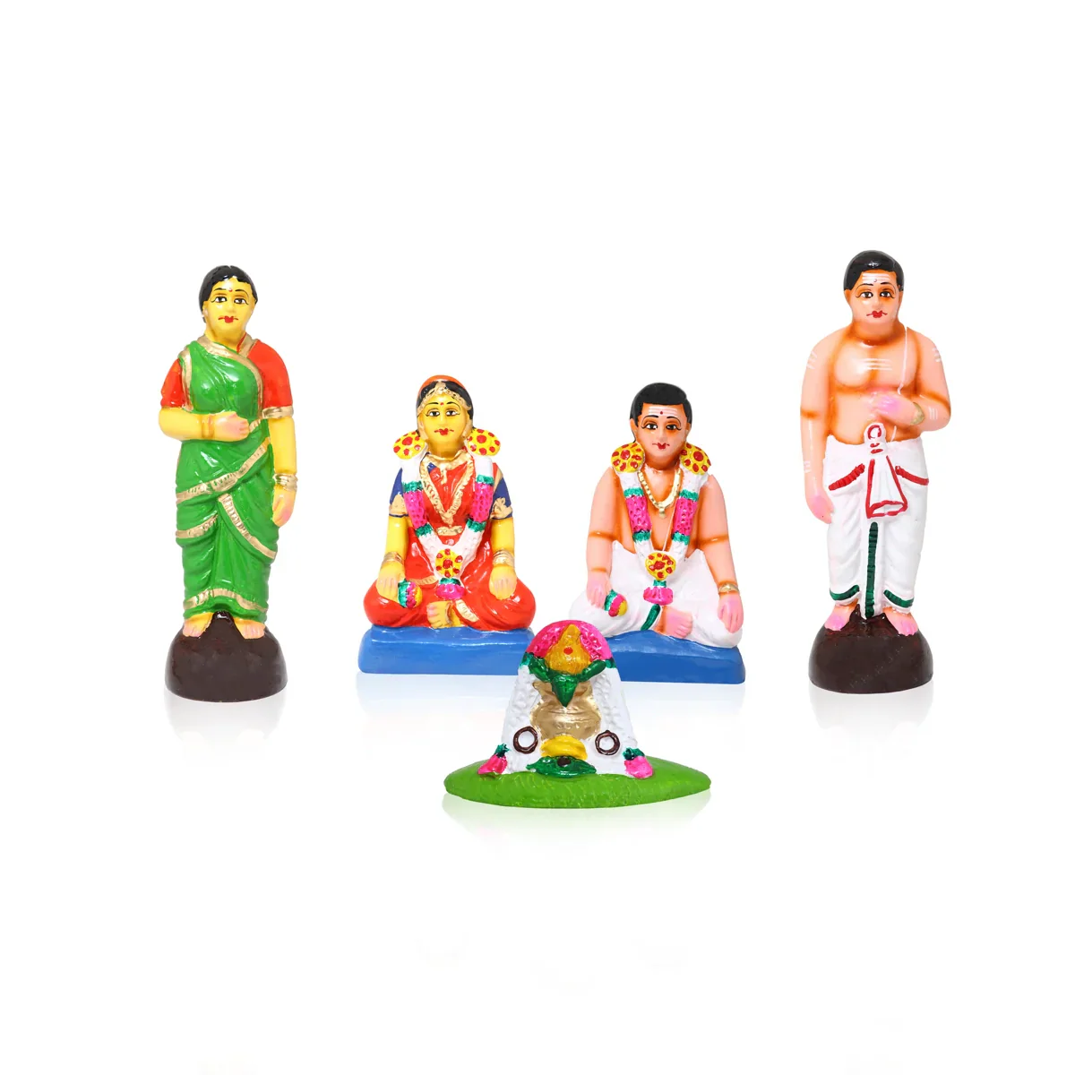 Marriage Paper Mache Golu Bommai Set - 14 Inches | Giri Golu Doll/ Navaratri Golu Bomma/Gombe/Bommai - Image 2