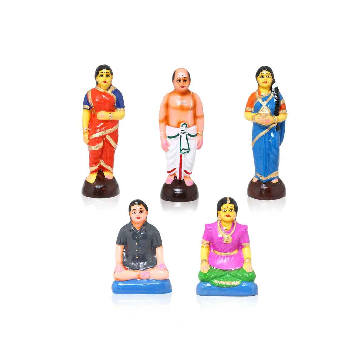Marriage Paper Mache Golu Bommai Set - 14 Inches | Giri Golu Doll/ Navaratri Golu Bomma/Gombe/Bommai - Image 3