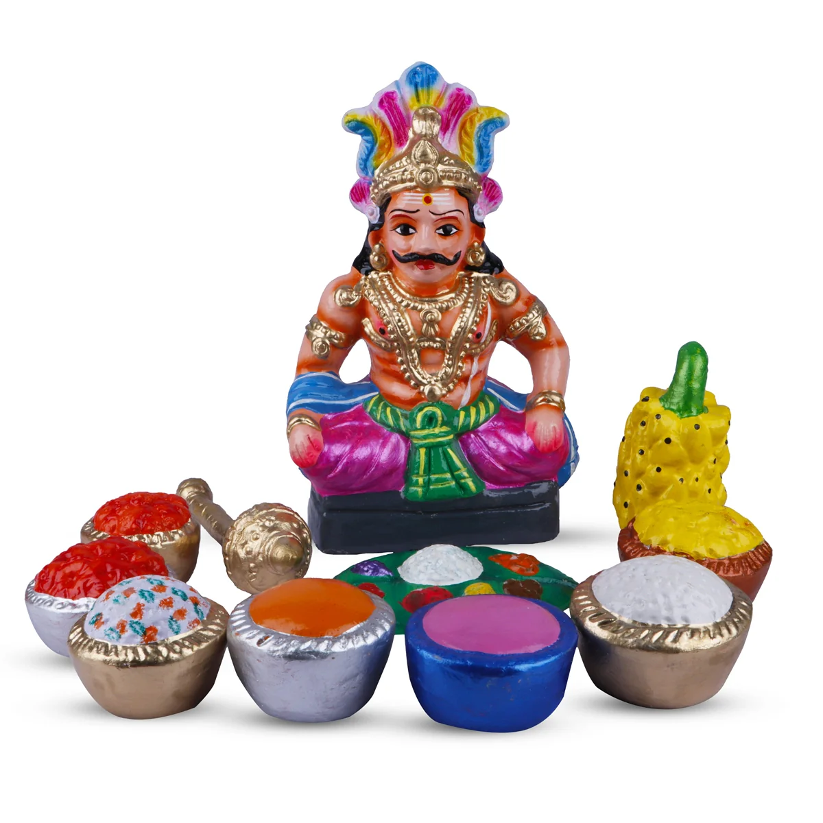 Maya Bazar Clay Golu Bommai Set - 10 Inches | Giri Golu Doll/ Navaratri Golu Bomma/ Bommai/ Gombe - Image 2