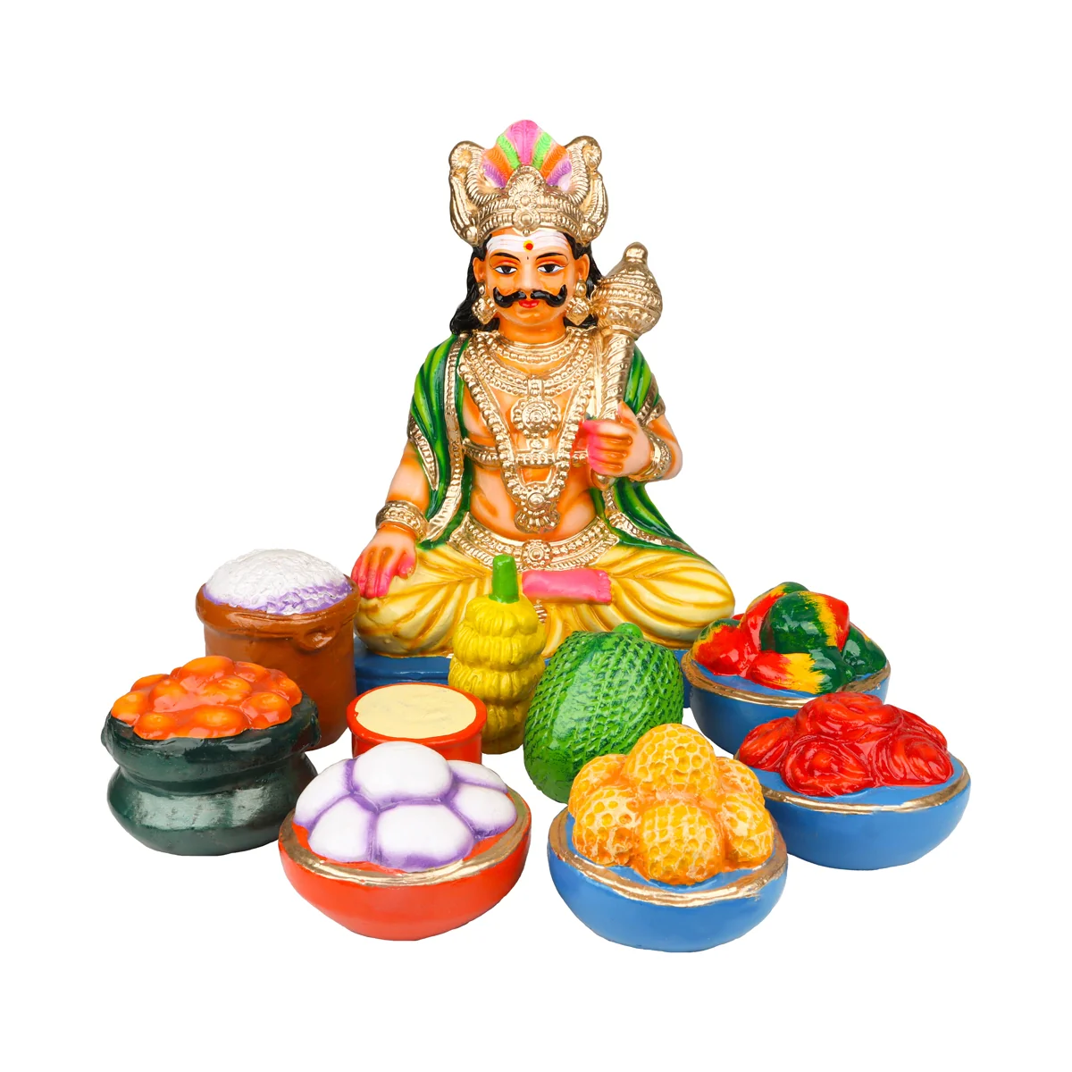 Maya Bazar Clay Golu Bommai Set - 14 x 9 Inches | Giri Golu Doll/ Navaratri Golu Bomma/ Bommai/ Gombe - Image 7
