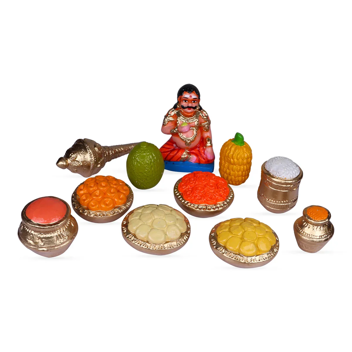Maya Bazar Clay Golu Bommai Set - 7.5 Inches | Giri Golu Doll/ Navaratri Golu Bomma/Gombe/Bommai - Image 17