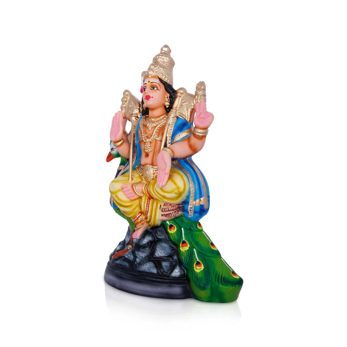 Mayil Murugan Paper Mache Golu Bommai - 15 Inches | Giri Golu Doll/ Navaratri Golu Bomma/Gombe/Bommai - Image 4
