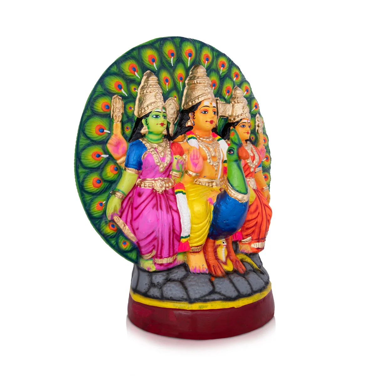 Mayil Murugan Paper Mache Golu Bommai - 16 x 12 Inches | Giri Golu Doll/ Navaratri Golu Bomma/Gombe/Bommai - Image 3