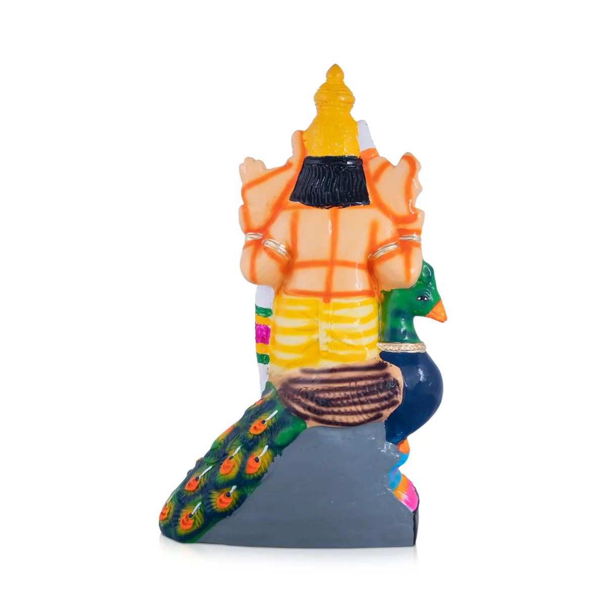 Mayil Murugan Paper Mache Golu Bommai - 21 x 10 Inches | Giri Golu Doll/ Navaratri Golu Bomma/Gombe/Bommai - Image 5