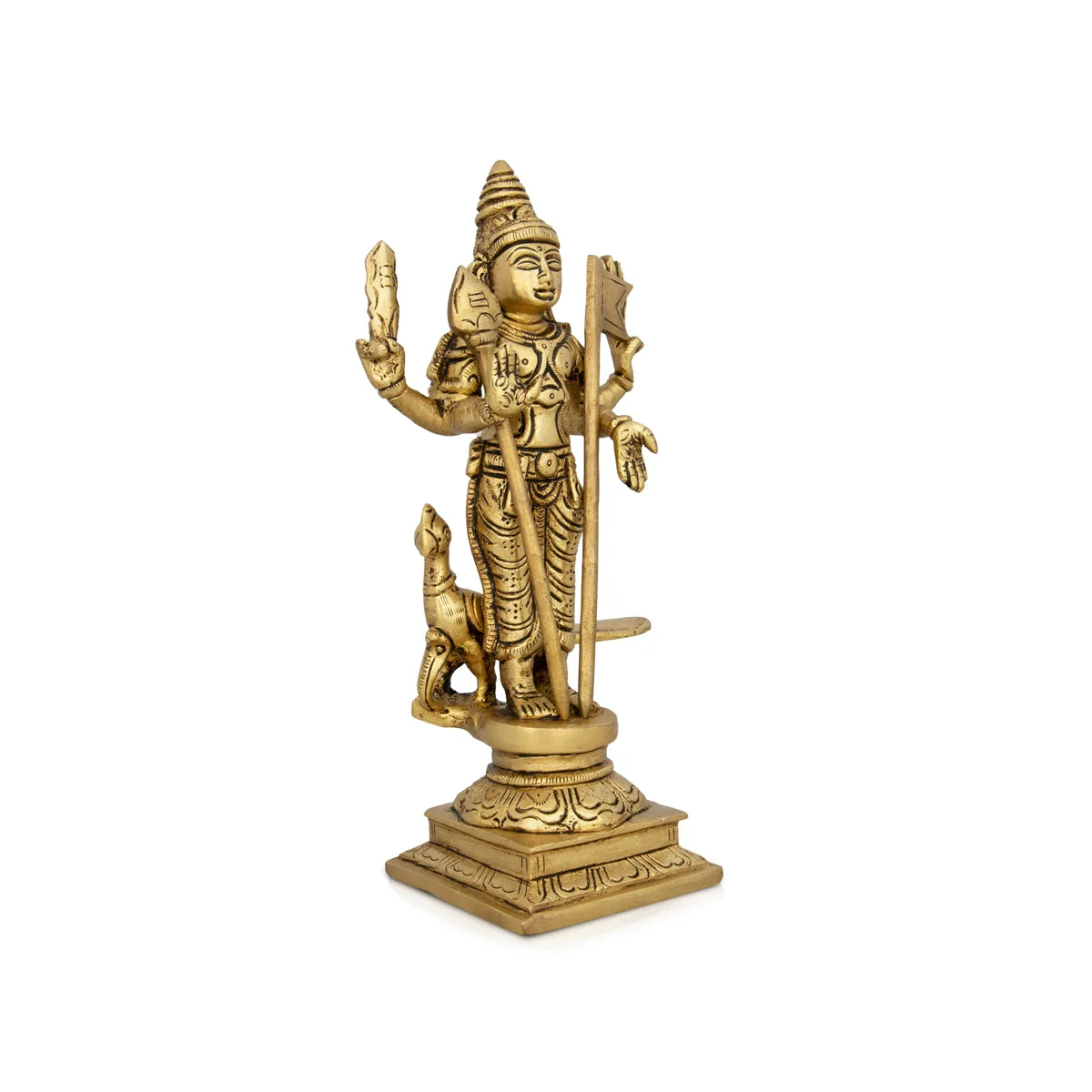 Mayil Murugan Statue - 8 X 4 Inches | Peacock Murugan Silai/ Antique Brass Idol For Pooja & Temple Décor - Image 2
