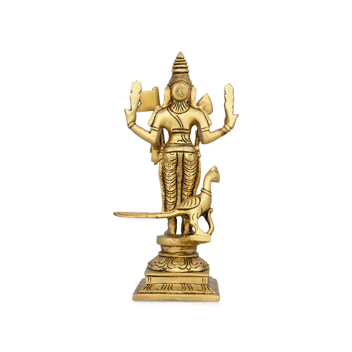 Mayil Murugan Statue - 8 X 4 Inches | Peacock Murugan Silai/ Antique Brass Idol For Pooja & Temple Décor - Image 5
