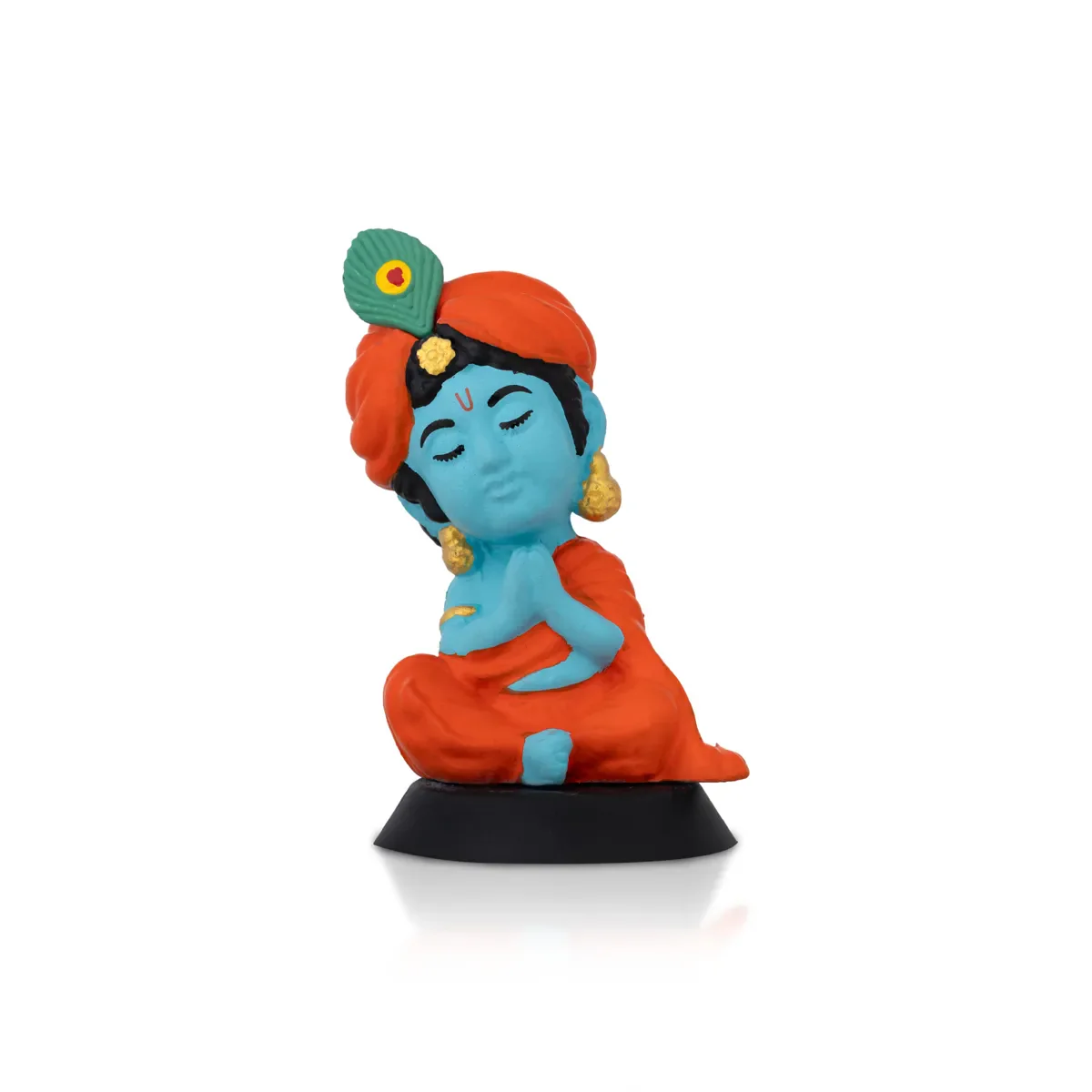 Meditating Krishna Murti - 3.5 X 2 Inches | Car Dashboard Decor/ Blue Colour Krishna Idol For Home Decoration - Image 6
