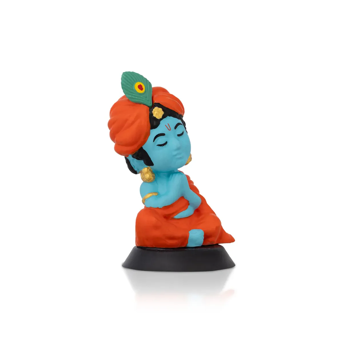 Meditating Krishna Murti - 3.5 X 2 Inches | Car Dashboard Decor/ Blue Colour Krishna Idol For Home Decoration - Image 8