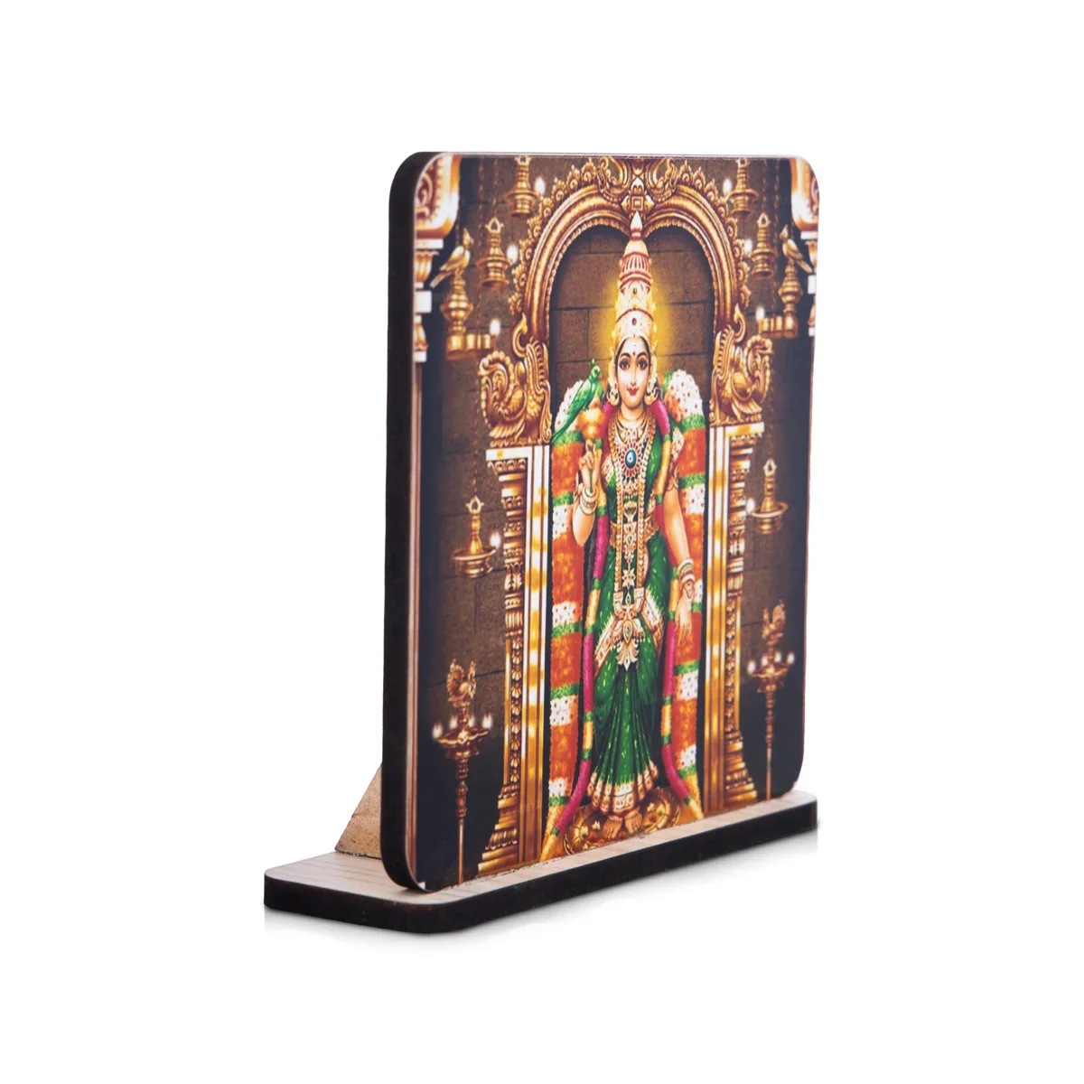 Meenakshi Amman Photo Frame Stand - 4 x 3.75 Inches | Picture Frame for Car Decor - Image 3