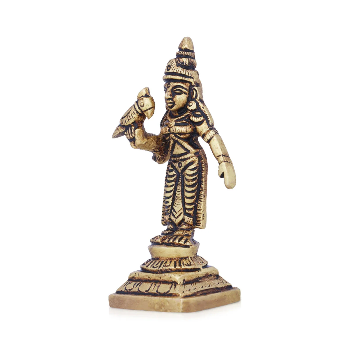 Meenakshi Amman Statue - 3.5 x 2 Inches | Meenakshi Amman Idol/ Brass Idol for Pooja - Image 3