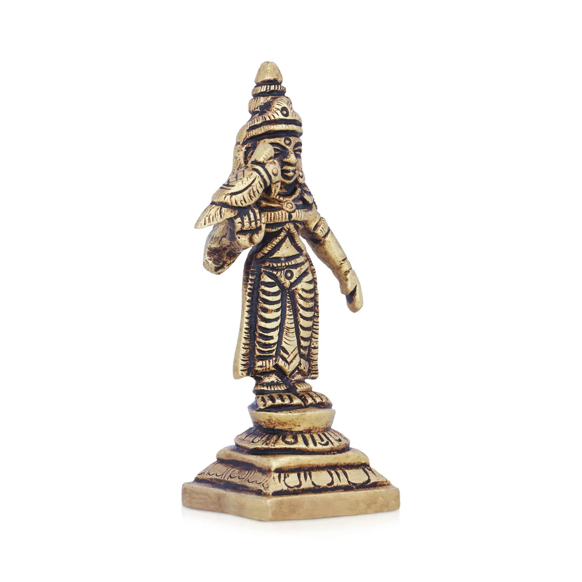 Meenakshi Amman Statue - 3.5 x 2 Inches | Meenakshi Amman Idol/ Brass Idol for Pooja - Image 5