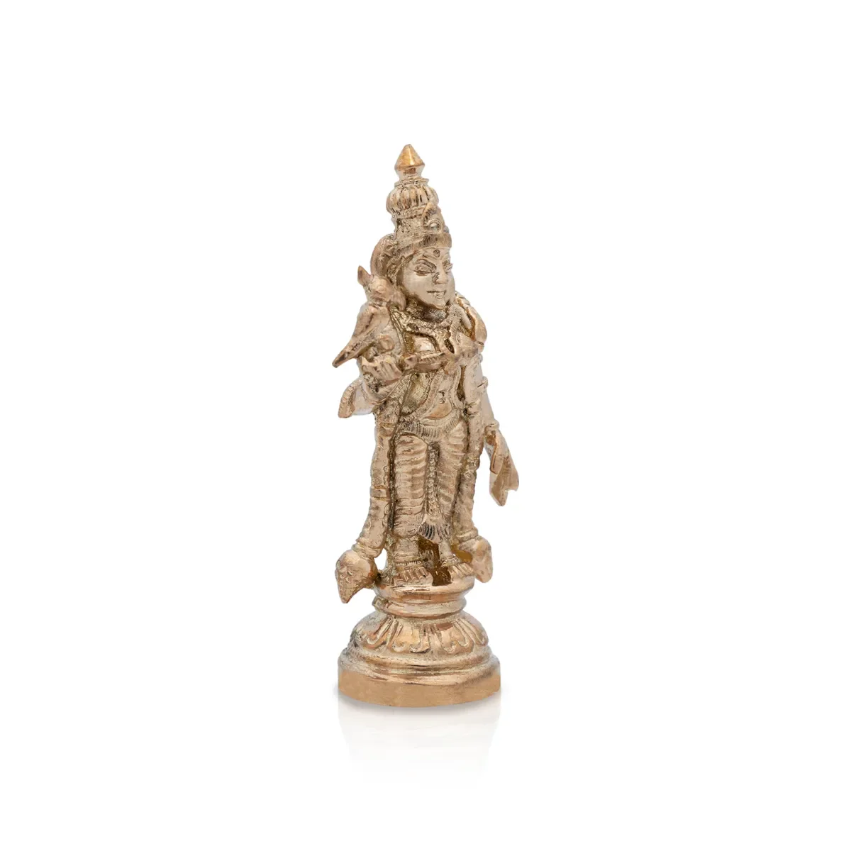 Meenakshi Statue Standing On Base - 3 x 2 Inches | Panchaloha Idol/ Meenakshi Amman Statue for Pooja - Image 4